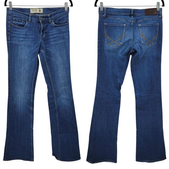 Vtg Victorias Secret Pink Womens Bootcut Jeans Sz 6L Med Wash Stretch Long - Picture 1 of 12